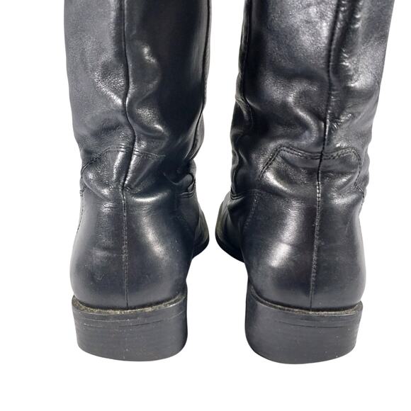 NATURALIZER! BLACK GENUINE LEATHER SQUARE TOE MID CALF/ANKLE BOOTS! SZ 8.5M - Picture 6 of 11